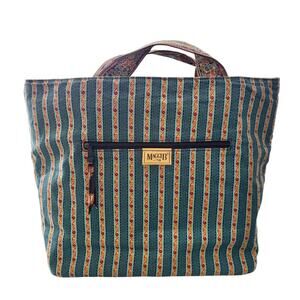 Maggi B boho quilted handbag colorful country floral blue red yellow